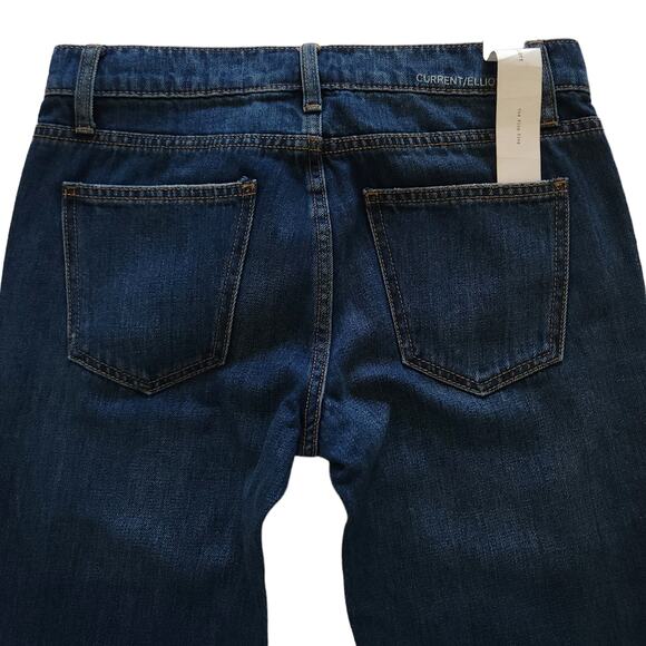 CURRENT/ELLIOTT The Flip Flop boot cut raw hem blue jeans in Westry Size 24 NEW - Picture 4 of 9